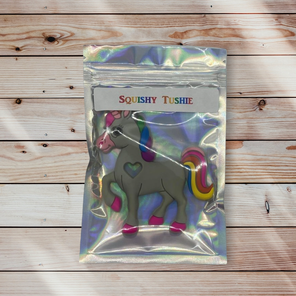 Silicone Teething Toy - Gray Unicorn