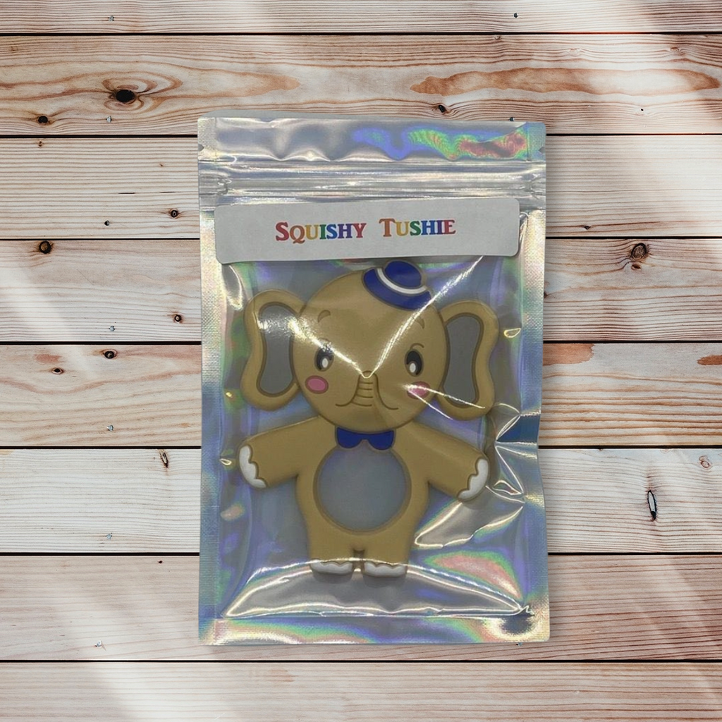 Tan Fancy Elephant Silicone Teething Toy