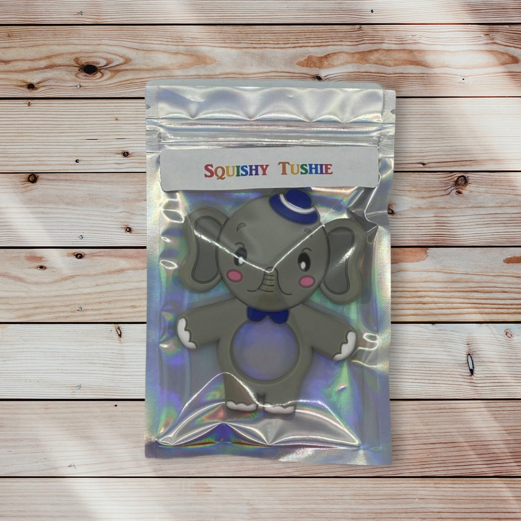 Silicone Teething Toy - Gray Fancy Elephant