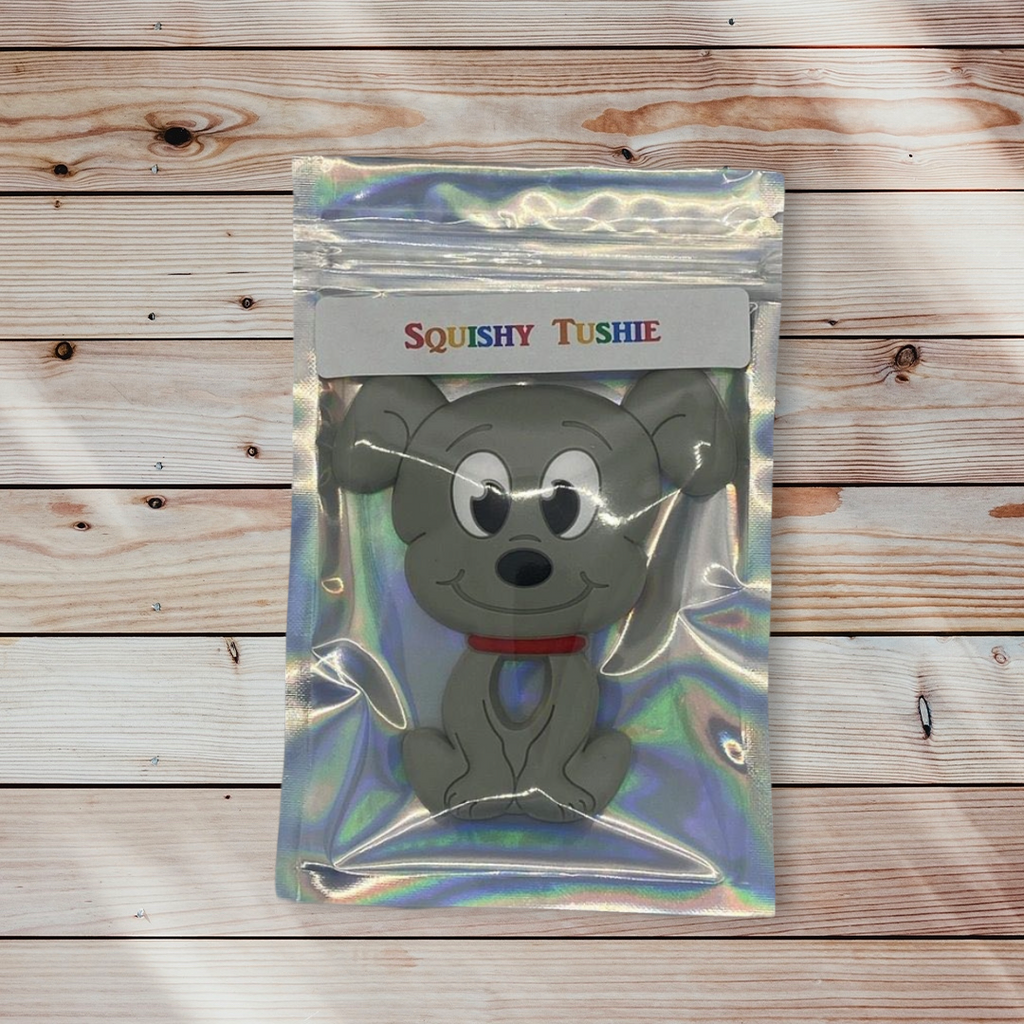 Silicone Teething Toy - Gray Dog